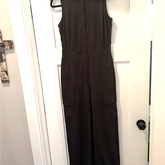 Athleta Black Brooklyn Zip-Up Stretch Performance Jumpsuit Size r - Picture 3 of 10
